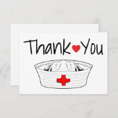 ナース医療ハート聴診器看護病院 サンキューカード (正面/裏面)