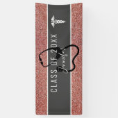 ナース医療バラ金ゴールドグリッター卒業党 横断幕 (縦)