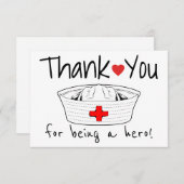 ナース医療介護帽健康気にプロフェッショナル サンキューカード (正面/裏面)