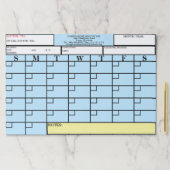 ナース医療患者月別ログブルーイエロー ペーパーパッド (インサイチュ)