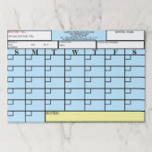 ナース医療患者月別ログブルーイエロー ペーパーパッド (正面)