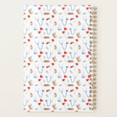 ナース医療機器パターン赤いハート プランナー手帳 (裏面)