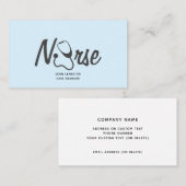 ナース医療用聴診器ティール(緑がかった色)グレイプロフェッショナル 名刺 (正面/裏面)