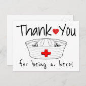 ナース医療看護ハット健康気にありがとう ポストカード (正面/裏面)