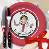 ナース医科卒業パーティおもしろいレッドブラック ペーパープレート