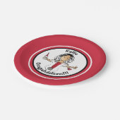 ナース医科卒業パーティおもしろいレッドブラック ペーパープレート (アングル)