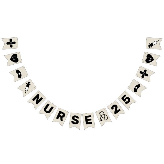 ナース卒業お祝いパーティー2025 Burlap バンティングフラッグ (全)