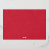 ナース卒業エレガント赤ありがとうスクリプト 箔招待状 (裏面)