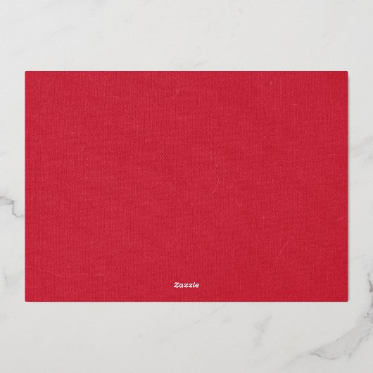 ナース卒業エレガント赤ありがとうスクリプト 箔招待状 (裏面)