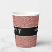 ナース卒業カドゥセウスバラ金ゴールドグリッター名 紙コップ (左)