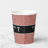 ナース卒業カドゥセウスバラ金ゴールドグリッター名 紙コップ (右)