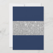 ナース卒業パエレガントーティーンネイビーブルー&シルバー 招待状 (裏面)