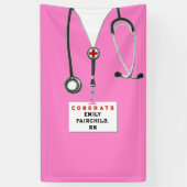 ナース卒業パーティおめでとうバナー 横断幕 (縦)