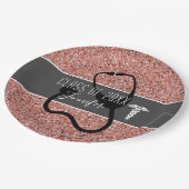 ナース卒業パーティカドゥセウスバラ金ゴールドグリッター ペーパープレート (アングル)