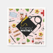 ナース卒業パーティクラシックーの丸シール スタンダードカクテルナプキン (正面)