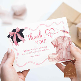 ナース卒業パーティフラットサンキューカード サンキューカード