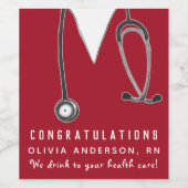 ナース卒業パーティワインラベル ワインラベル (シングルラベル)