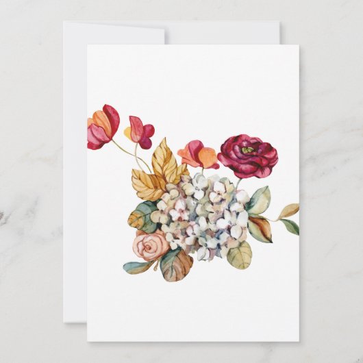 ナース卒業パーティヴィンテージフローラマゼンタ 招待状 (裏面)