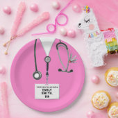 ナース卒業パーティーピンク ペーパープレート (パーティー)