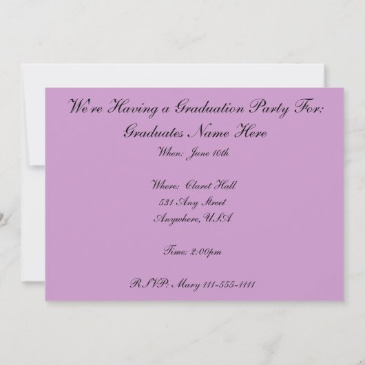 ナース卒業パーティー招待状2012 招待状 (裏面)