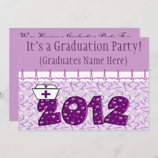 ナース卒業パーティー招待状2012 招待状 (正面/裏面)