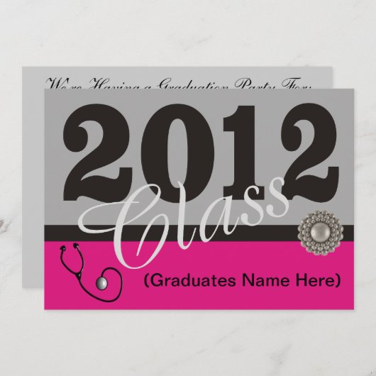 ナース卒業パーティー招待状2012 招待状 (正面/裏面)