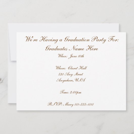 ナース卒業パーティー招待状2013 招待状 (裏面)