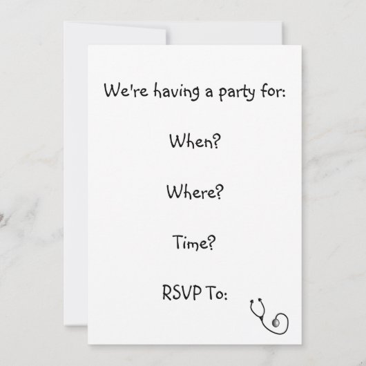 ナース卒業パーティー招待状 招待状 (裏面)