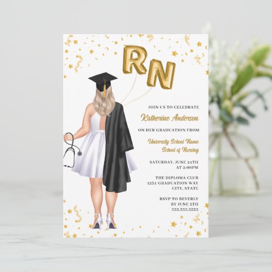 ナース卒業パーティー招待状 招待状 (スタンド正面)