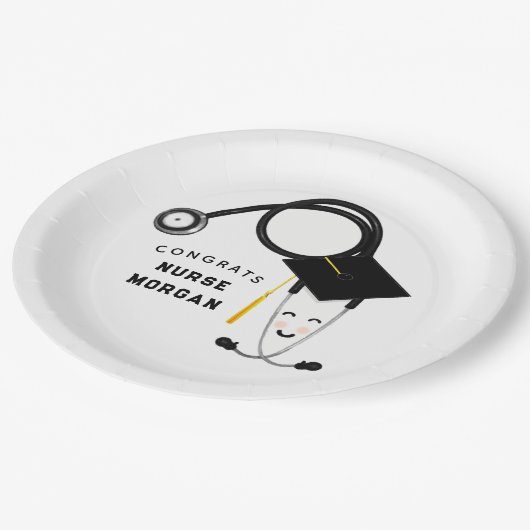 ナース卒業パーティー紙プレートナプキンス ペーパープレート (アングル)