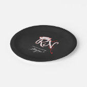 ナース卒業パーティー、RN黒板レッド ペーパープレート (アングル)