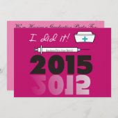 ナース卒業パーティ招待状キャップ#2 招待状 (正面/裏面)