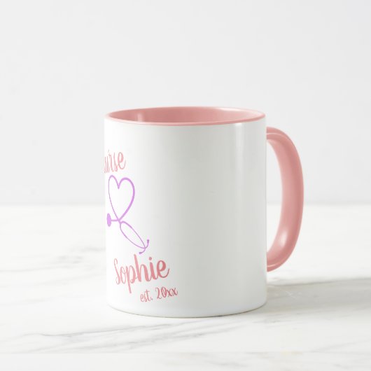 ナース卒業マグギフトパーソナライズされた名の追加 マグカップ (正面右)