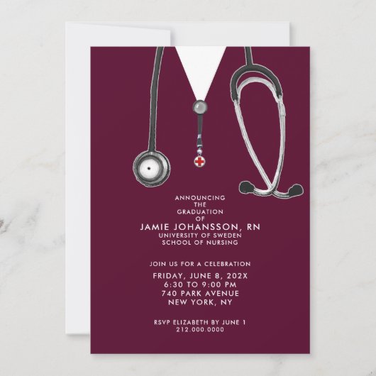 ナース卒業党招待状 招待状 (正面)