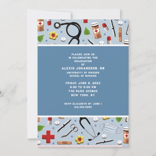 ナース卒業党招待状 招待状 (正面)