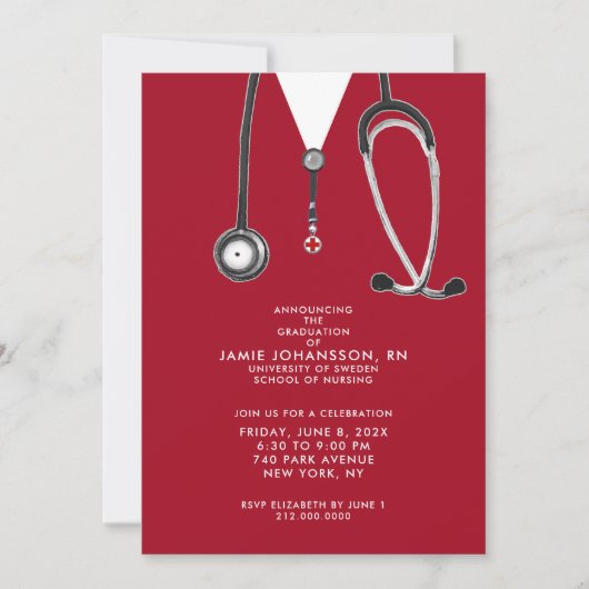 ナース卒業党招待状 招待状 (正面)