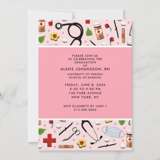 ナース卒業党招待状 招待状 (正面)