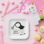 ナース卒業党紙プレート ペーパープレート (パーティー)