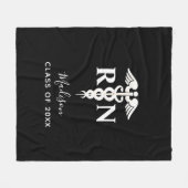 ナース卒業医療白黒 パーソナライズされた フリースブランケット (正面(横))