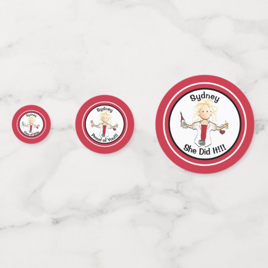 ナース卒業女漫画赤白パーティー コンフェッティ (裏面)