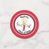 ナース卒業女漫画赤白パーティー コンフェッティ (スモール正面)