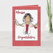 ナース卒業式エスニック女性漫画 カード (正面)