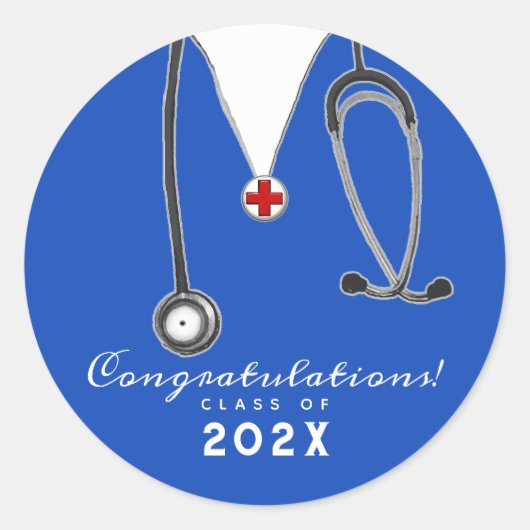 ナース卒業式クラシックラウンドステッカー ラウンドシール (正面)