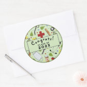 ナース卒業式クラシックラウンドステッカー ラウンドシール (封筒)