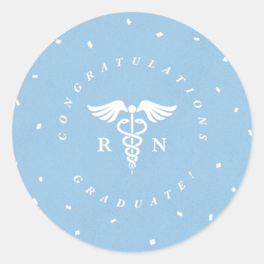 ナース卒業式パーティーおめでとうシール ラウンドシール (正面)