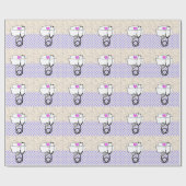 ナース卒業式ラッピング紙パープル水玉模様 ラッピングペーパー (フラット)