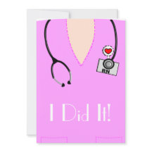 ナース卒業案内ピンク