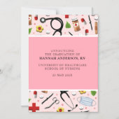 ナース卒業発表 マグネット招待状 (正面)