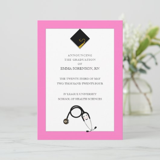 ナース卒業発表 招待状 (スタンド正面)