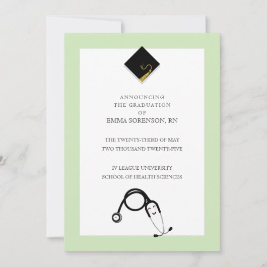 ナース卒業発表 招待状 (正面)